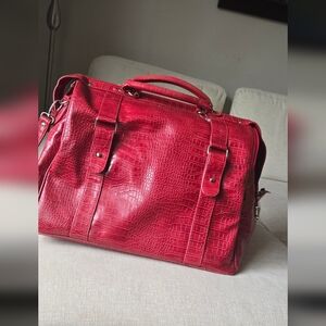 Bath & Body Works Red Crocodile-Embossed Men's Bag